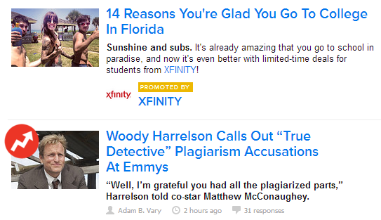 Xfinity Native Ad Buzzfeed